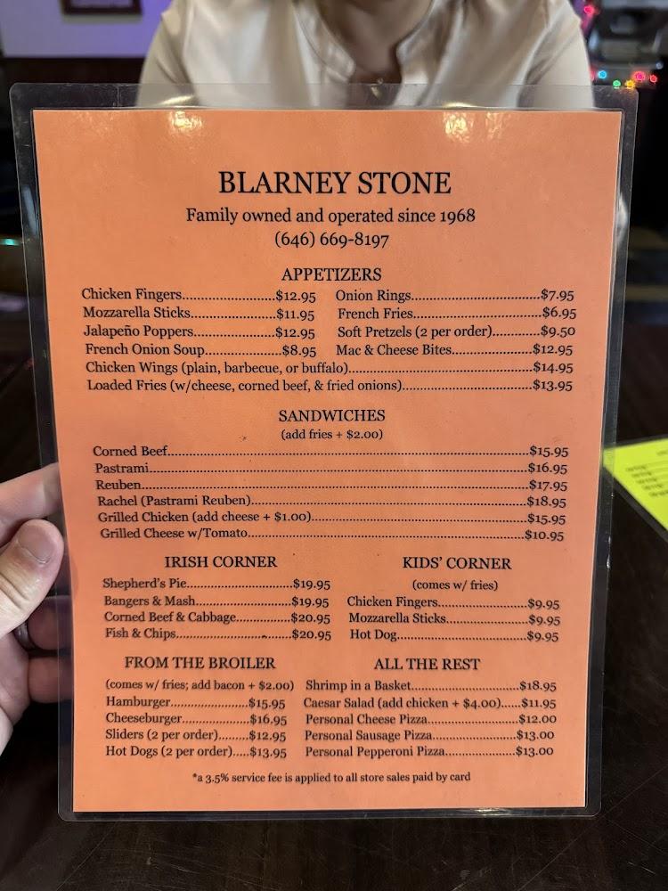 Blarney Stone Menu image 1